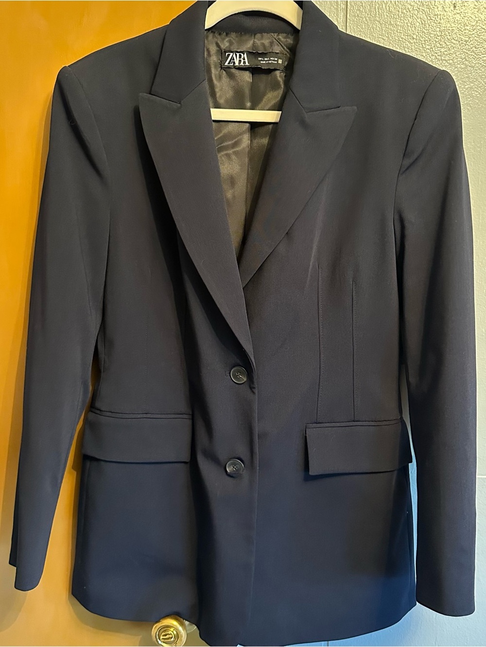 Zara Dark Navy Two-Button Blazer